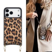Selencia Nova Phone Case with Cord and Card Holder Apple iPhone 17 Pro Max - Leopard