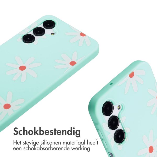 imoshion Siliconen design hoesje met koord Samsung Galaxy A16 - Green Flower Distance