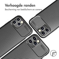 imoshion Carbon Softcase Backcover iPhone 12 (Pro) - Zwart