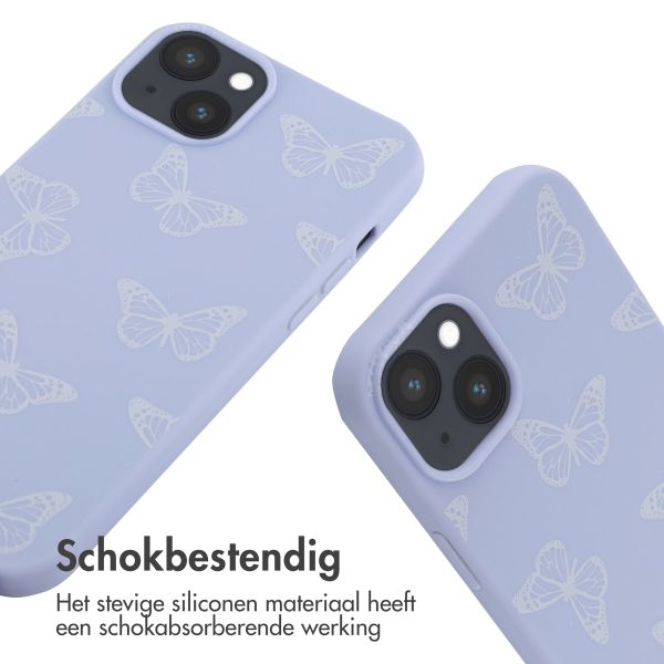 imoshion Siliconen design hoesje met koord iPhone 14 Plus - Butterfly