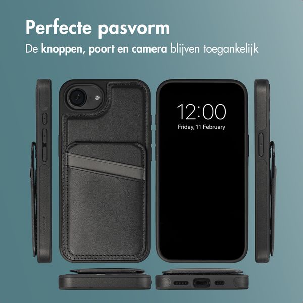 imoshion Backcover met kaarthouder en stand Apple iPhone 17e / 16e - Zwart
