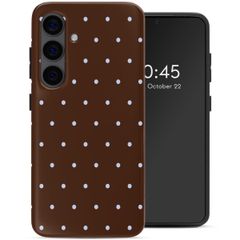 Selencia Vivid Backcover met MagSafe Samsung Galaxy S24 - Happy Dots Chocolate