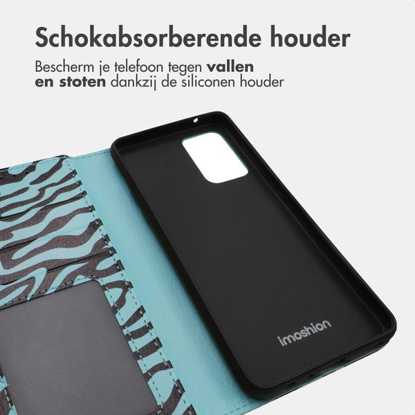 imoshion Design Bookcase Samsung Galaxy A52(s) (5G/4G) - Black Blue Stripes