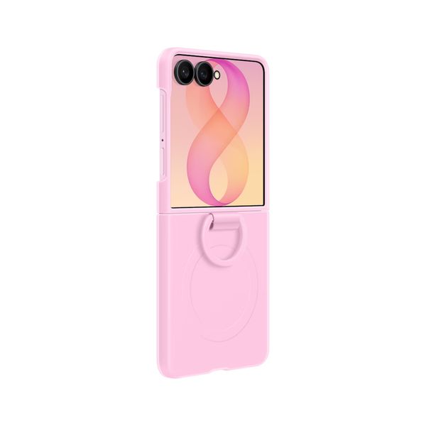 Samsung Silicone Magnet Cover Ring Samsung Galaxy Z Flip 8 - Roze