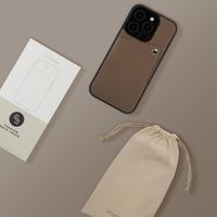 Selencia Riva Backcover met Pashouder Apple iPhone 16 Pro - Mocha Brown