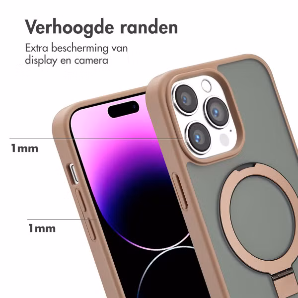 Accezz Ring Stand Backcover met MagSafe Apple iPhone 14 Pro Max - Bruin
