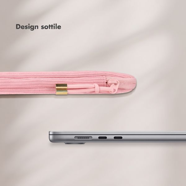 Selencia Corduroy Laptop hoes 13-14 inch - Laptopsleeve - Soft Blush