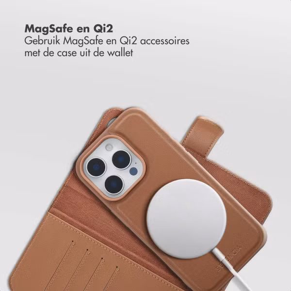 Selencia Olyn Uitneembare Bookcase met MagSafe Apple iPhone 16 Pro - Bruin