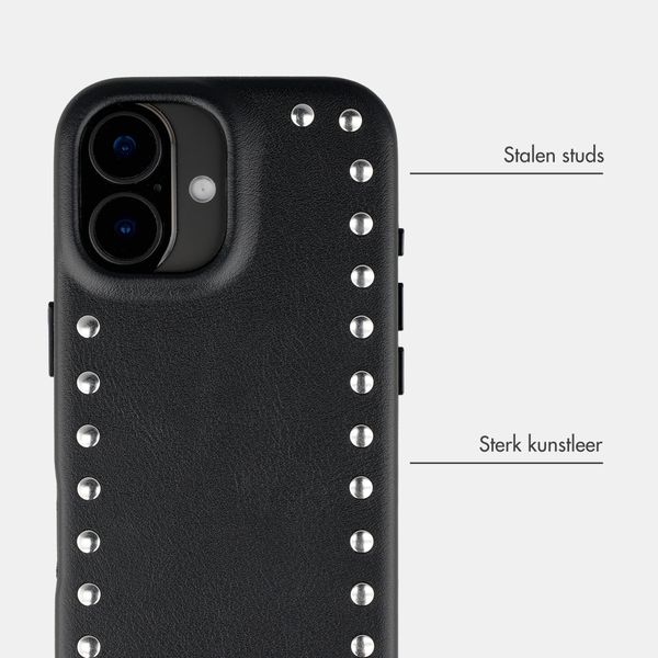 Selencia Studs Backcover met MagSafe Apple iPhone 16 - Velvet Black