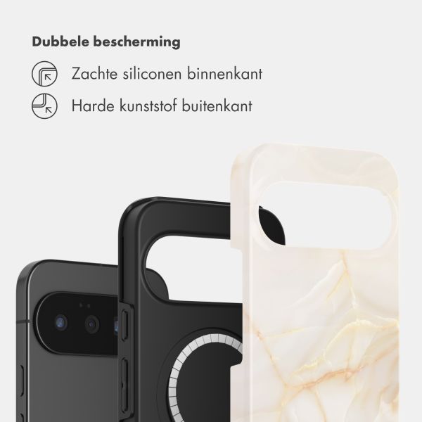 Selencia Vivid Backcover met MagSafe Google Pixel 11 - Golden Beige Marble
