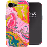 Selencia Vivid Backcover met MagSafe Apple iPhone 16e - Marble Pink