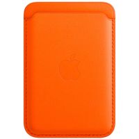 Apple Leather Wallet MagSafe (Apple Wallet 2nd Generation) - with Built-in AirTag Feature - Orange