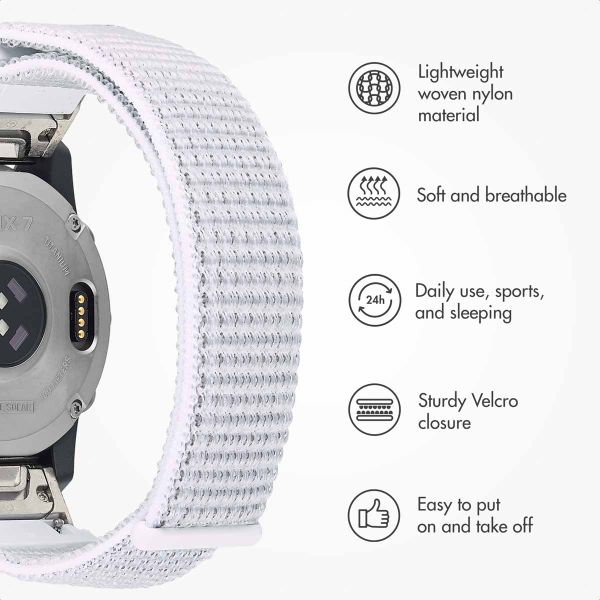 imoshion QuickFit® Nylon Band - Garmin 22 mm Connector - Size L/XL - White