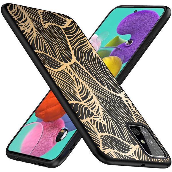 imoshion Design hoesje Samsung Galaxy A51 - Bladeren / Zwart