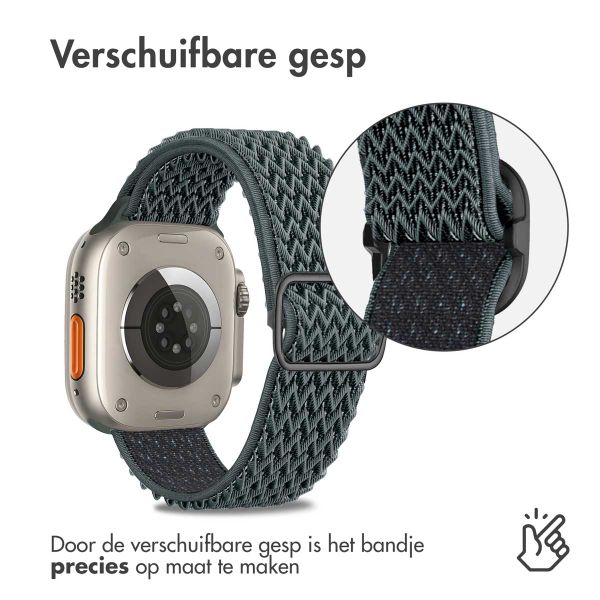 imoshion Elastisch nylon bandje Apple Watch Series 1-10 / SE / Ultra (2) - 42/44/45/46/49 mm - Donkergrijs