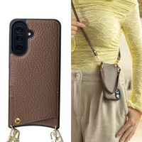 Selencia Nova Phone Case with Cord and Card Holder Samsung Galaxy A37 (5G) - Mocha Brown