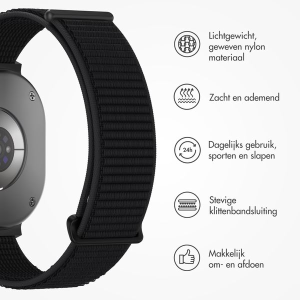 imoshion Nylon bandje Samsung Galaxy Watch 8 (40/44mm) / Classic (46mm) - Zwart