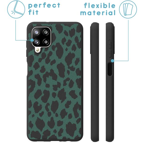 imoshion Design hoesje Samsung Galaxy A12 - Luipaard - Groen / Zwart