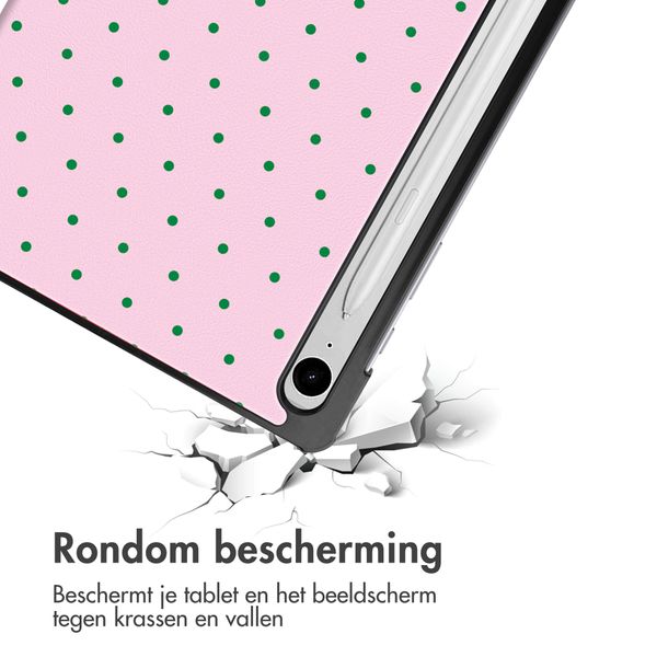 imoshion Design Trifold Bookcase Samsung Galaxy Tab S9 11.0 inch / S10 Lite / S10 FE / S9 FE 10.9 inch - Happy Dots