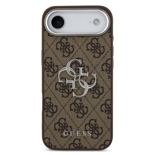 Guess 4G Metal Logo Backcover Apple iPhone Air - Silver Edge - Brown
