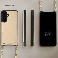 Selencia Nova Phone Case with Cord and Card Holder Samsung Galaxy A37 (5G) - Beige