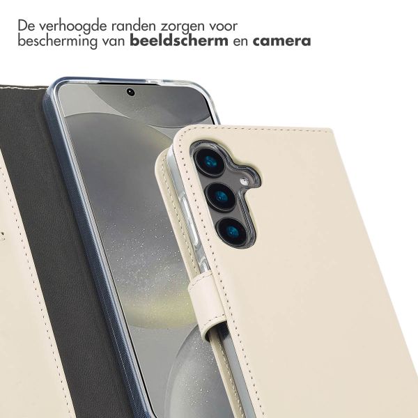 Selencia Echt Leren Bookcase Samsung Galaxy S24 - Greige