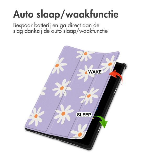 imoshion Design Trifold Bookcase Lenovo Idea Tab Plus - Flowers Distance