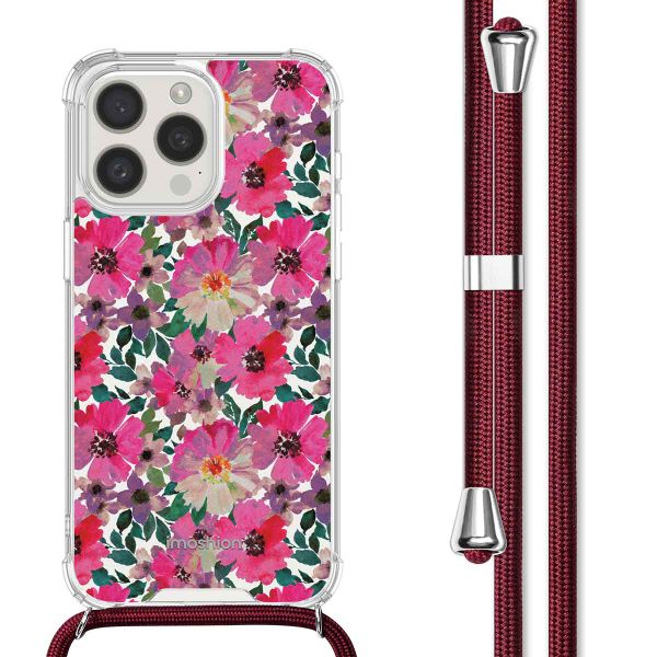 imoshion Design hoesje met koord iPhone 15 Pro - Flower Water