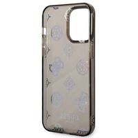 Guess Peony Glitter Backcover iPhone 14 Pro Max - Zwart