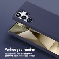 Selencia Siliconen hoesje met afneembaar koord Samsung Galaxy S25 Ultra - Donkerblauw