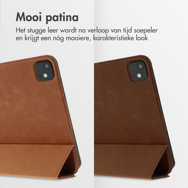 Accezz Leather Trifold Bookcase Apple iPad Pro 11 (2025) M5 / (2024) M4 - Cognac