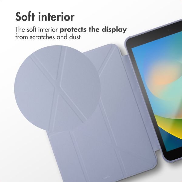 imoshion Origami Bookcase Apple iPad 9 (2021) 10.2 inch / iPad 8 (2020) 10.2 inch / iPad 7 (2019) 10.2 inch - Lavender