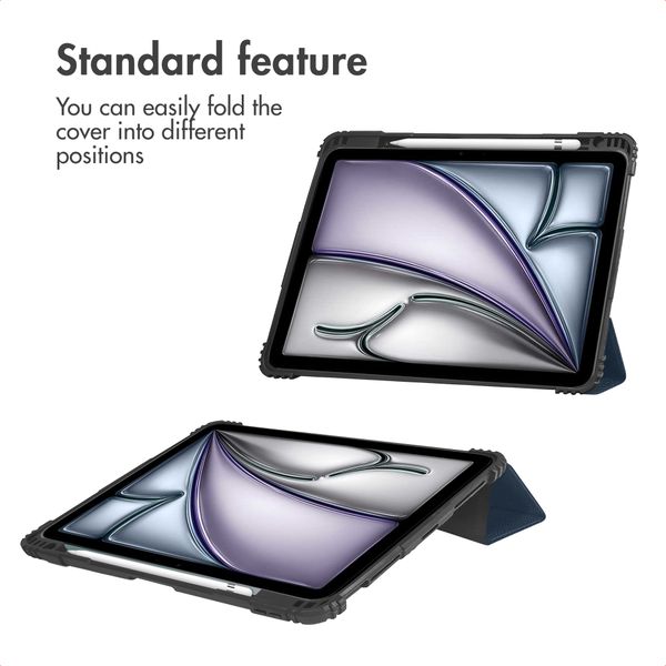 Accezz Rugged Trifold Bookcase Apple iPad Air 11 inch (2026) M4 / (2025) M3 / (2024) M2 / Air 5 (2022) / Air 4 (2020) - Dark Blue