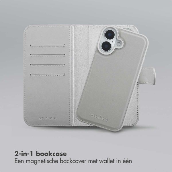 Selencia Olyn Uitneembare Bookcase met MagSafe Apple iPhone 16 - Grijs