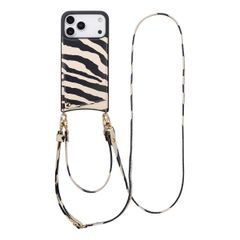 Selencia Nova Telefoonhoes met Koord en Pashouder Apple iPhone 17 Pro Max - Zazzy Zebra