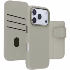 Accezz Leather Bookcase 2-in-1 met MagSafe Apple iPhone 18 Pro / 17 Pro - Light Grey