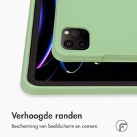 Accezz Liquid Silicone Backcover met penhouder Apple iPad Pro 12.9 (2022) / Pro 12.9 (2021) / Pro 12.9 (2020) - Lichtgroen