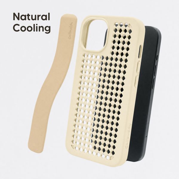 Callbuddy Hoesje met Strap Apple iPhone 17e / 16e / 15 / 14 / 13 - Sand Glow