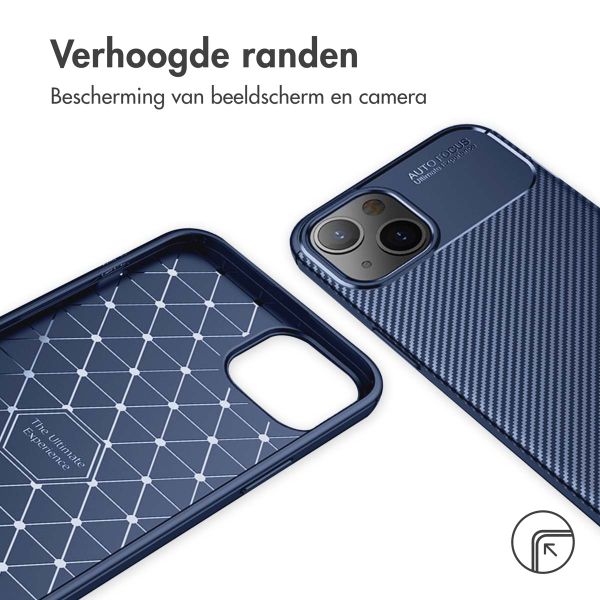 imoshion Carbon Softcase Backcover iPhone 13 Mini - Blauw