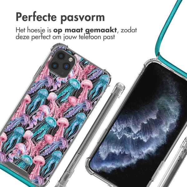imoshion Design hoesje met koord Apple iPhone 11 Pro Max - Jellyfish Watercolor