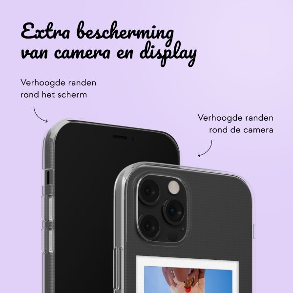 Gepersonaliseerd hoesje met polaroid iPhone 12 (Pro) - Transparant