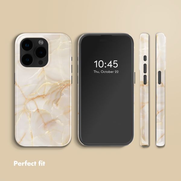 Selencia Vivid Back Cover with MagSafe Apple iPhone 15 Pro - Golden Beige Marble