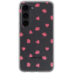 imoshion  Design hoesje Samsung Galaxy S23 - Dusty Rose Connected Hearts