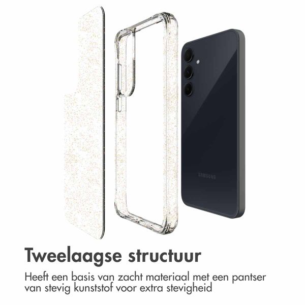 imoshion Clear Glitter Backcover Samsung Galaxy A35 - Goud