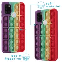 imoshion Pop It Fidget Toy - Pop It hoesje Galaxy A21s  - Rainbow