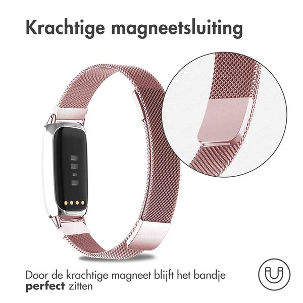 imoshion Milanees magnetisch bandje Fitbit Luxe - Maat S - Roze