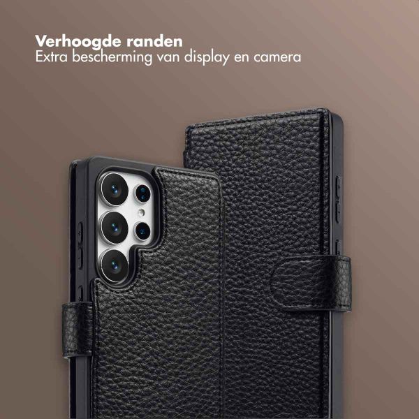 Selencia Riva Bookcase met MagSafe en Koord Samsung Galaxy S25 Ultra - Zwart