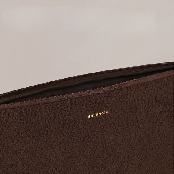 Selencia Teddy Laptophoes 15-16 inch - Laptopsleeve - Choco Brown