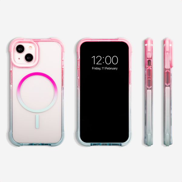 Selencia Gradient Backcover met MagSafe Apple iPhone 13 - Roze / Blauw