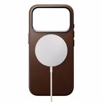Nomad Traditional Leather Backcover met MagSafe Apple iPhone 17 Pro - Bruin